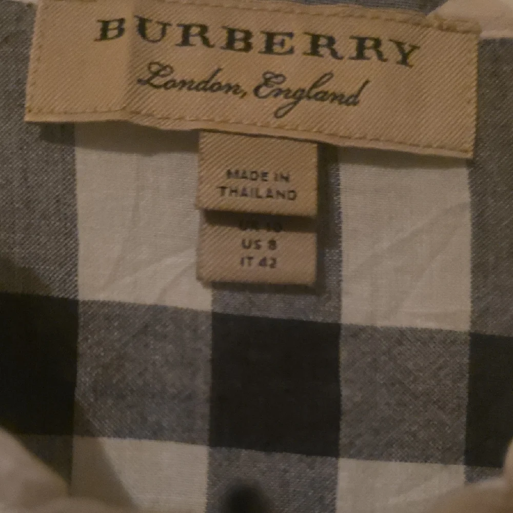 Burberry White and Black Checkered Shirt - Picture 2 of 6